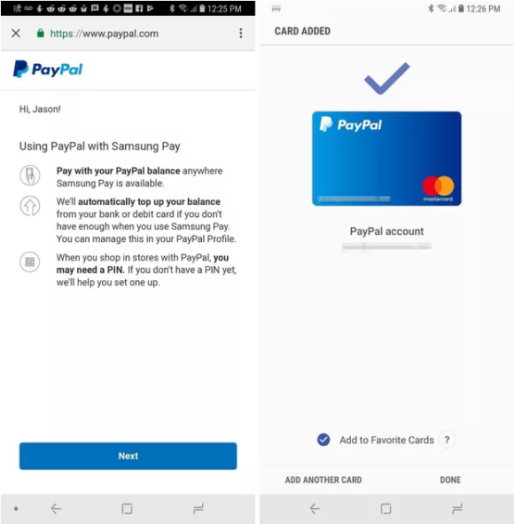 پرداخت با پی پال در سامسونگ