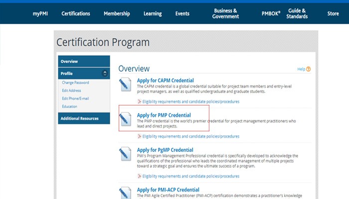 آزمون مدیریت پروژه PMP