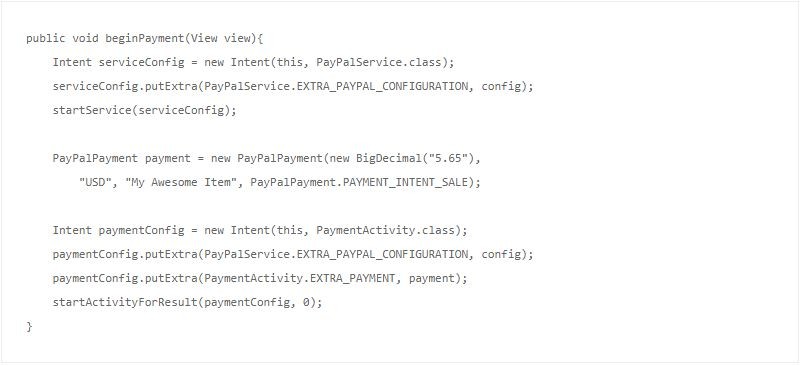 پرداخت پی پال با استفاده از برنامه اندروید 6