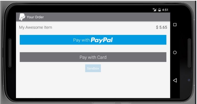 پرداخت پی پال با استفاده از برنامه اندروید 7