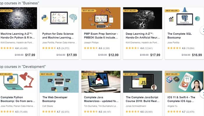 وب سایت آموزشی Udemy