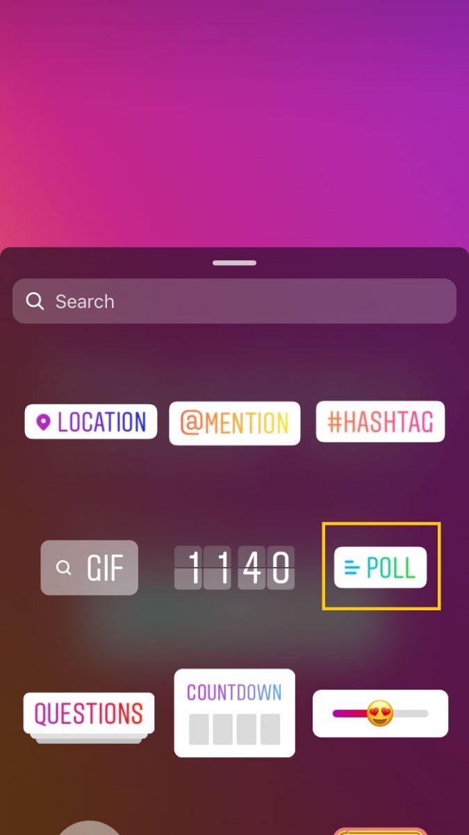 نظرسنجی در استوری اینستاگرام