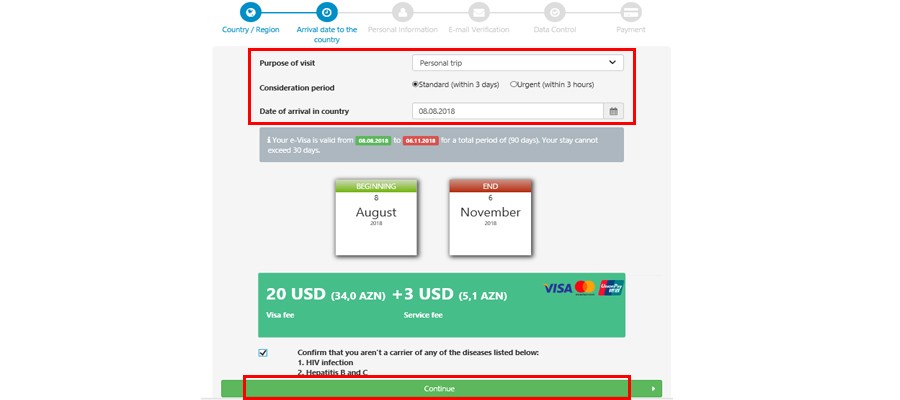 ویزای الکترونیکی آذربایجان (e-visa)
