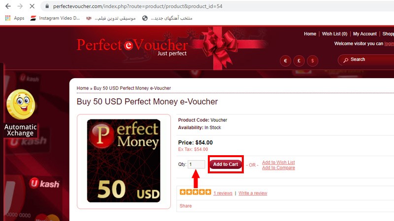 مرحله دوم خرید ووچر پرفکت مانی با ویزا کارت