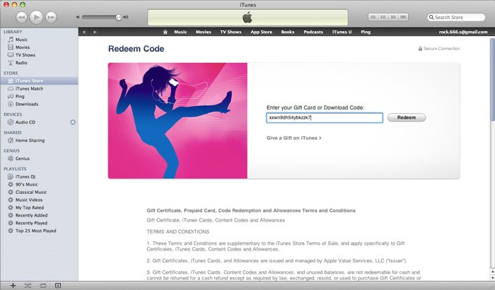 شارژ گیفت کارت از طریق آیتیونز