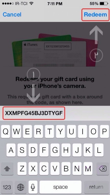 Reedem بعد از وارد کردن شارژ گیفت کارت