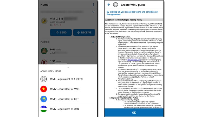 ساخت کیف پول وب مانی در WebMoney Keeper app