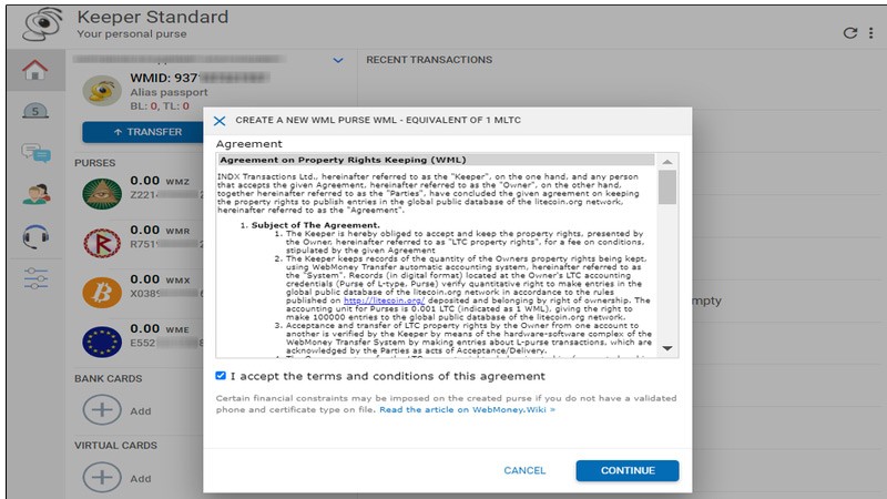 افتتاح کیف پول وب مانی در WebMoney Keeper Standard