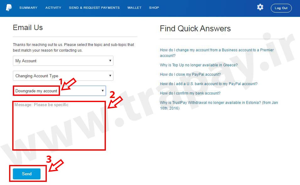 تغییر حساب بیزینس به پریمیر در پی پال