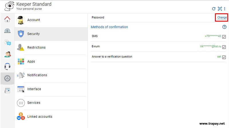 تغییر پسورد وب مانی در وب مانی کیپر استاندارد